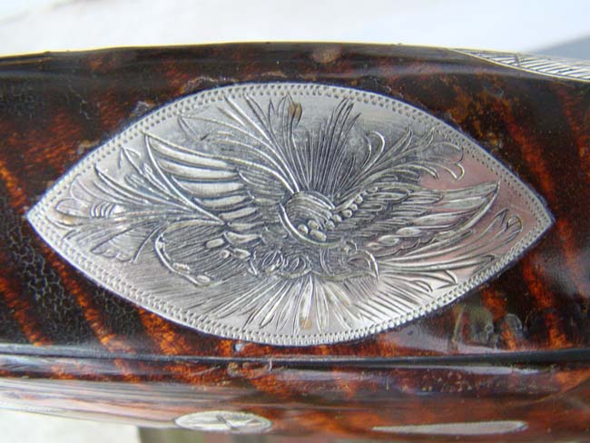 A fine silver inlaid curly maple Pennsylvania percussion long rifle by Joseph Douglass of Huntington county circa 1850-1860. — image 8